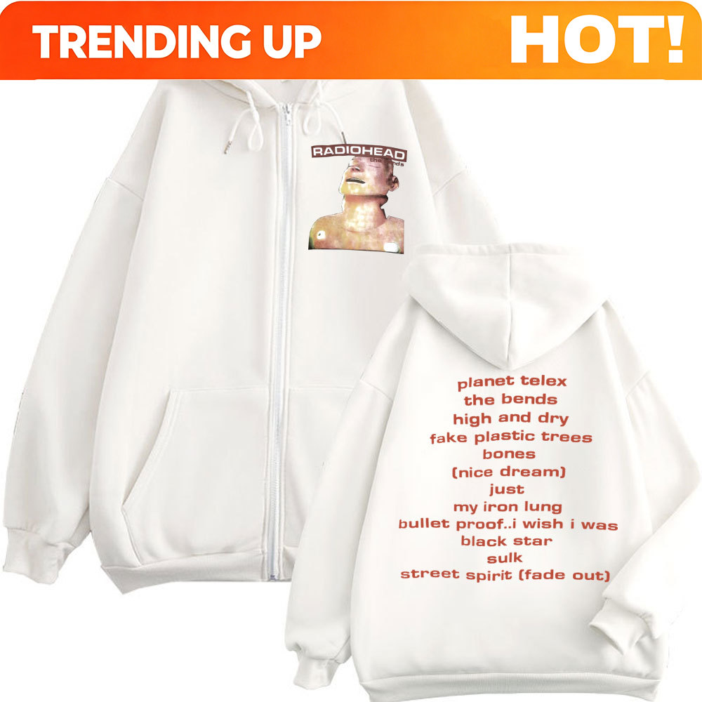 Mens Fashion Zip Up Hoodies - Rock Band Radiohead Musikalbum Reißverschluss-Hoodie für