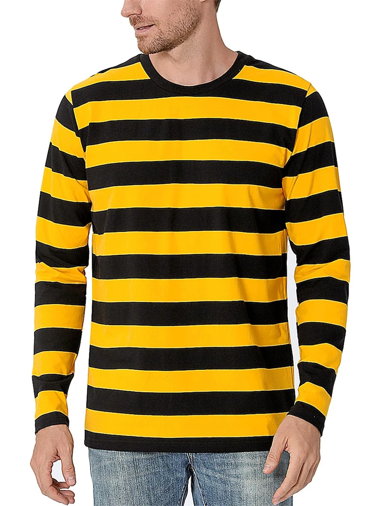 Mens Fashion Clothes - Modisches T-Shirt mit Kontraststreifen und 3D-Druck