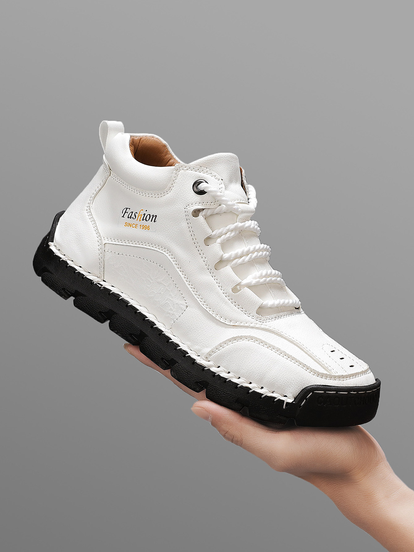 Men'S Fashion News - Handgefertigte Mid-Top-Freizeitschuhe für Herren, modische Schnürsneaker