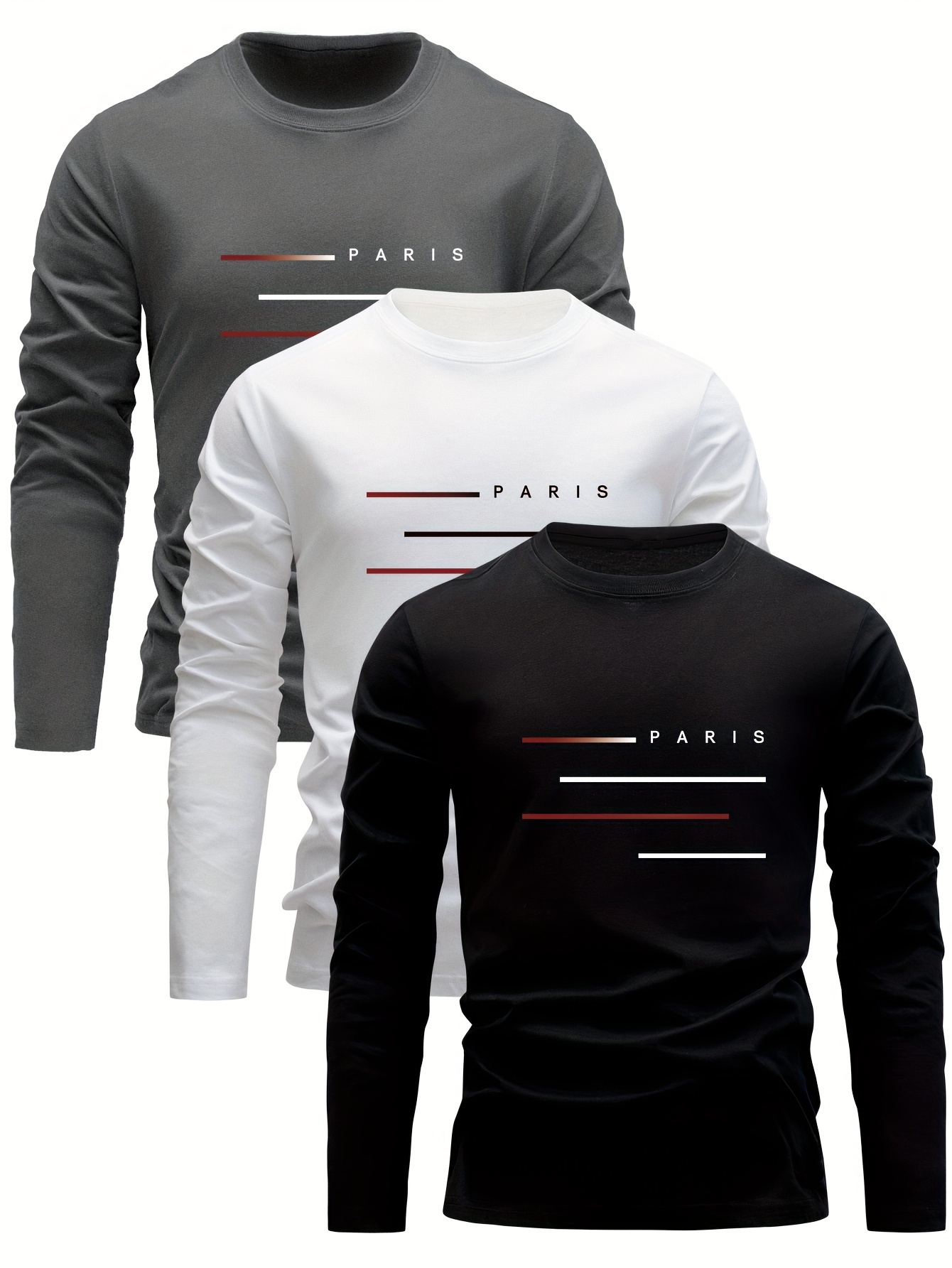 Men'S Fashion T Shirts - 100% Baumwolle Herren Langarm Rundhals Locker