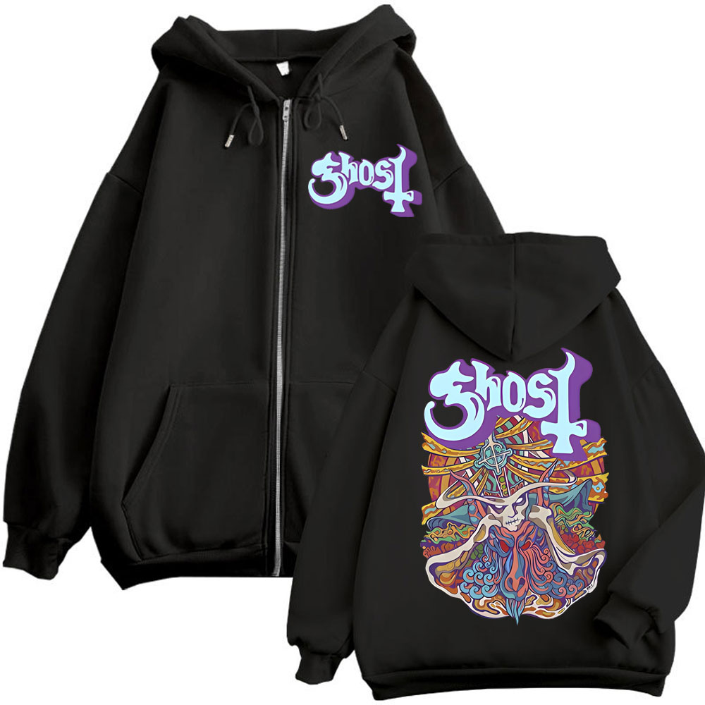 Ghost Band Grafik-Reißverschlu – Mens Fashion Zip Up Hoodies Bewertung und Preis