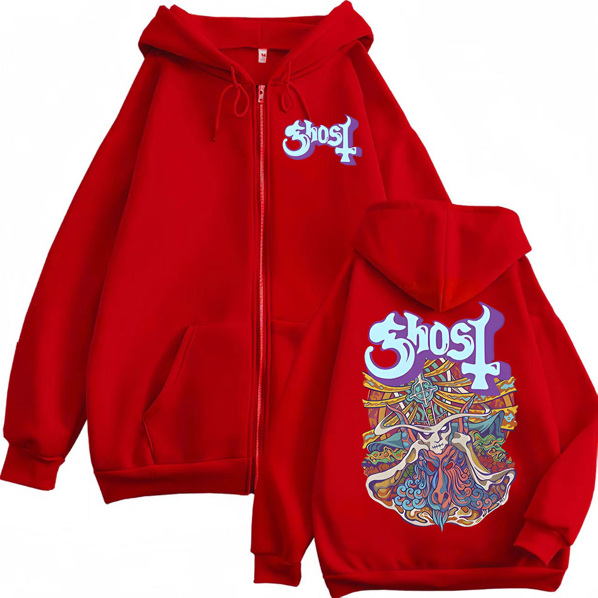 Ghost Band Grafik-Reißverschlu – Mens Fashion Zip Up Hoodies Bewertung und Preis