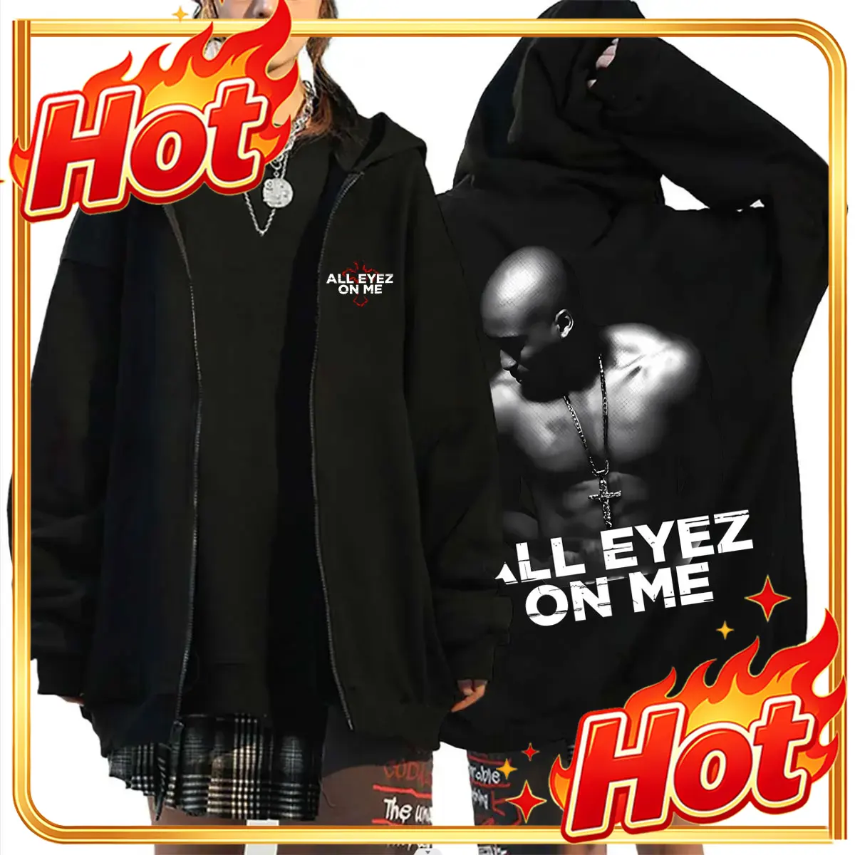 Rapper Tupac 2pac All Eyez on  – Mens Fashion Zip Up Hoodies Bewertung und Preis