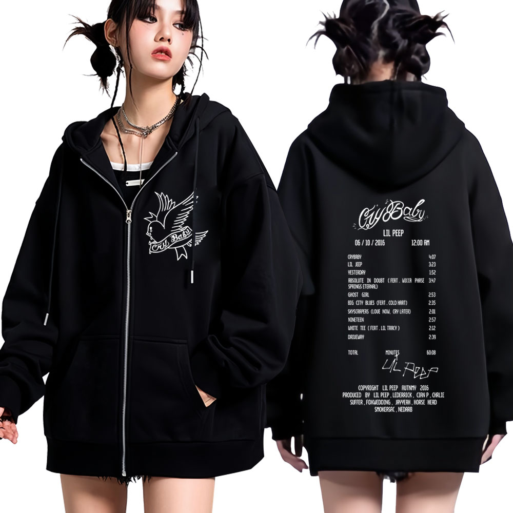 Rapper Lil Peep Cry Baby Album – Mens Fashion Zip Up Hoodies Bewertung und Preis
