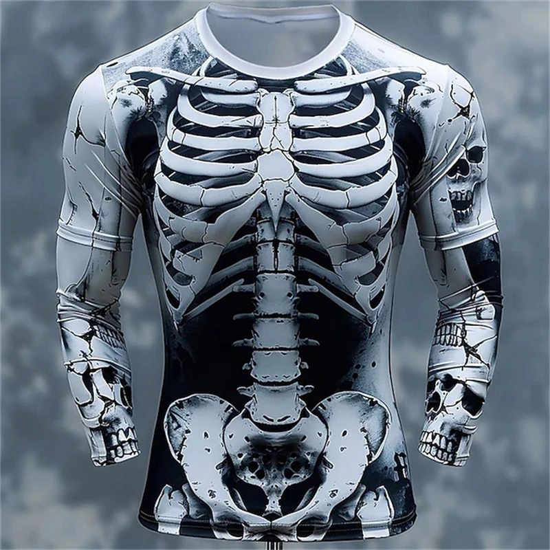 3D-Druck Skelett-Schädel-Muste – Mens Fashion Clothes Bewertung und Preis