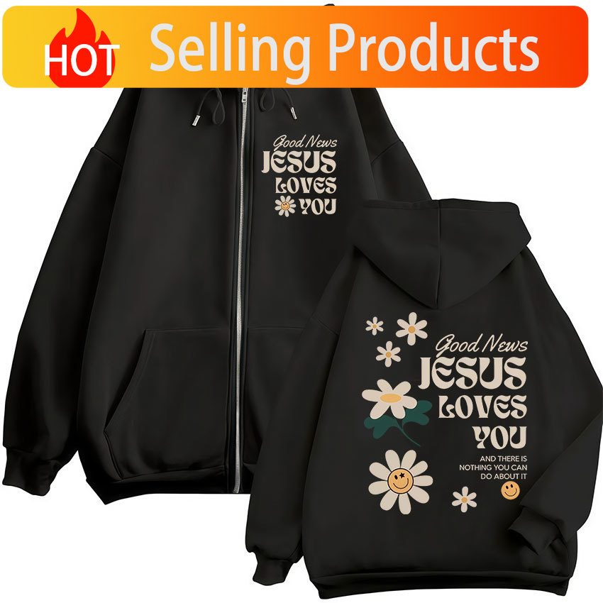 Gute Nachrichten: Jesus liebt  – Mens Fashion Zip Up Hoodies Bewertung und Preis