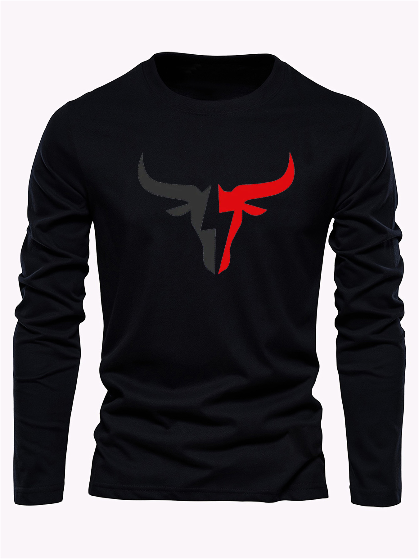Einfarbiges Herren-Langarm-T-S – Mens Fashion Clothes Bewertung und Preis